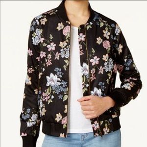Pink Rose Satin Bomber Jacket